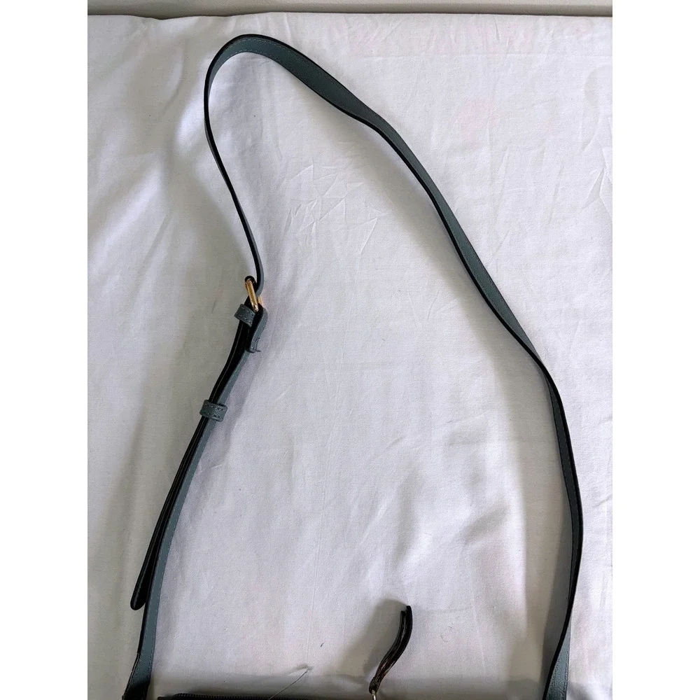 Seven Days Laser Cut Vegan Crossbody Purse 10x7 Minimalist Grey Blue Modern Chic